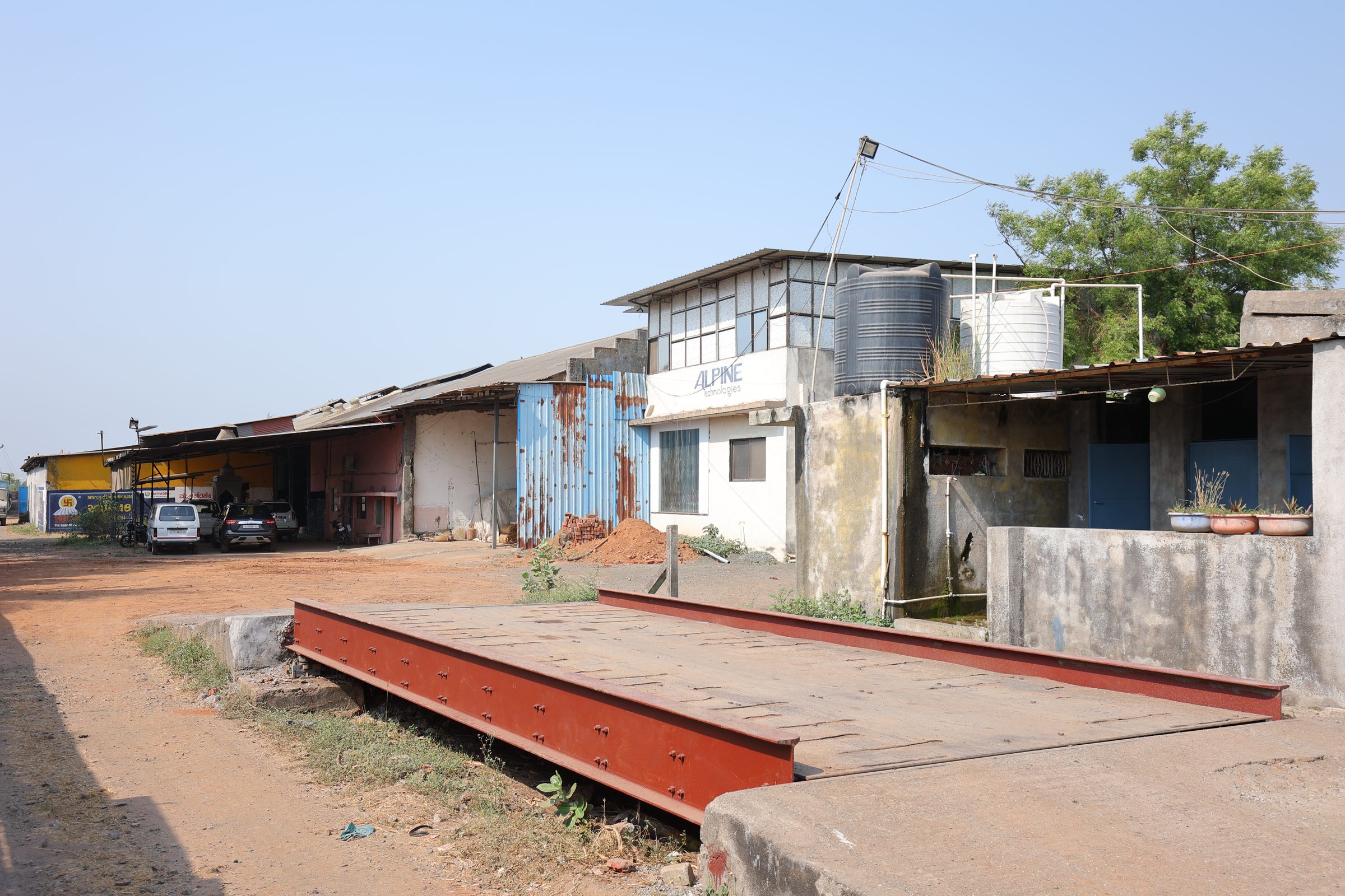 Compound and logistics yard with weighbridge