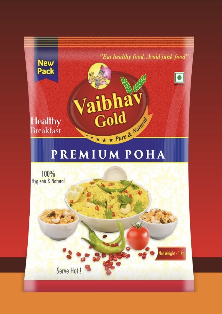 Vaibhav Gold Premium Poha, 1 kg consumer pack